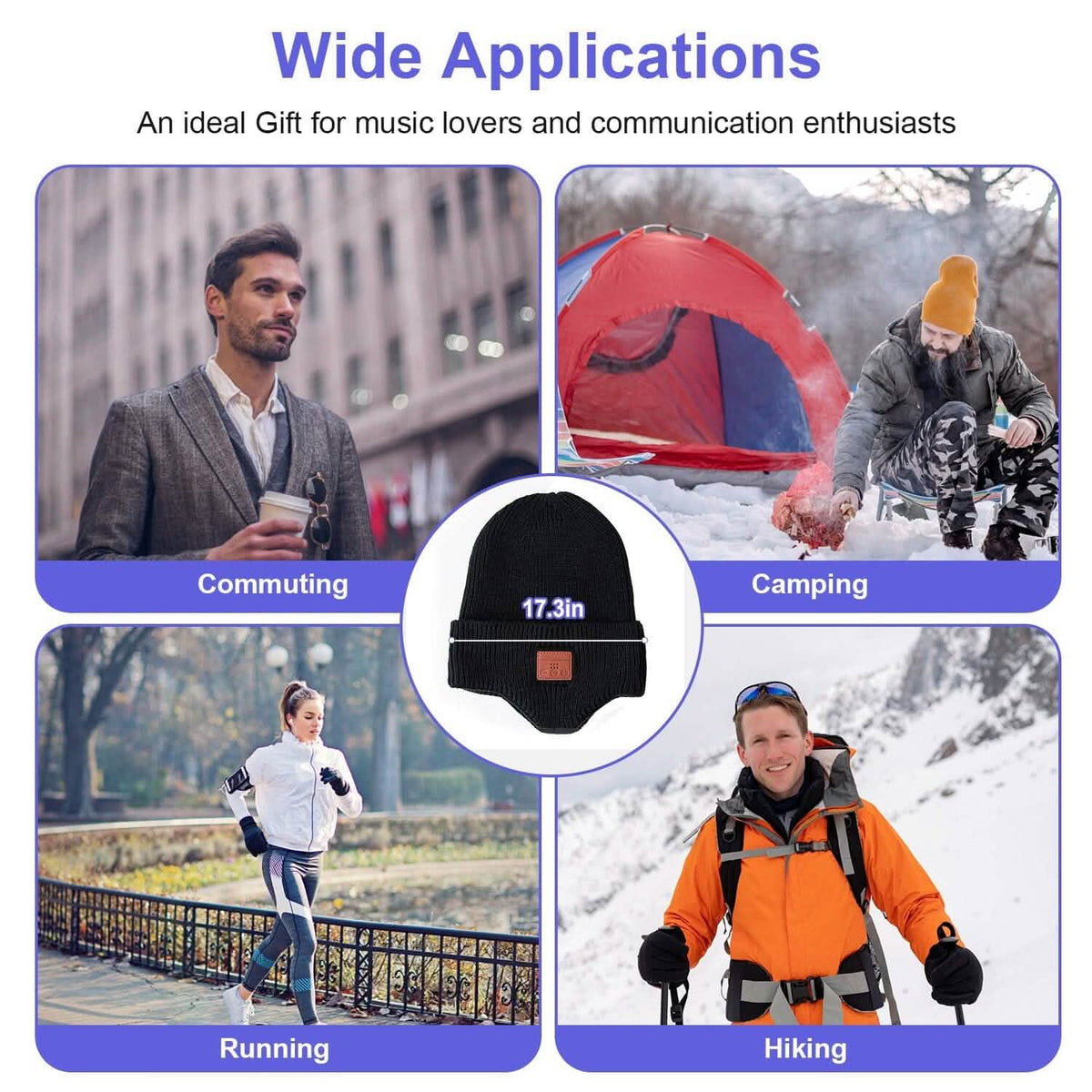 Wireless V5.0 Beanie Hat with Headphones USB Rechargeable - A-1 Thread Vault