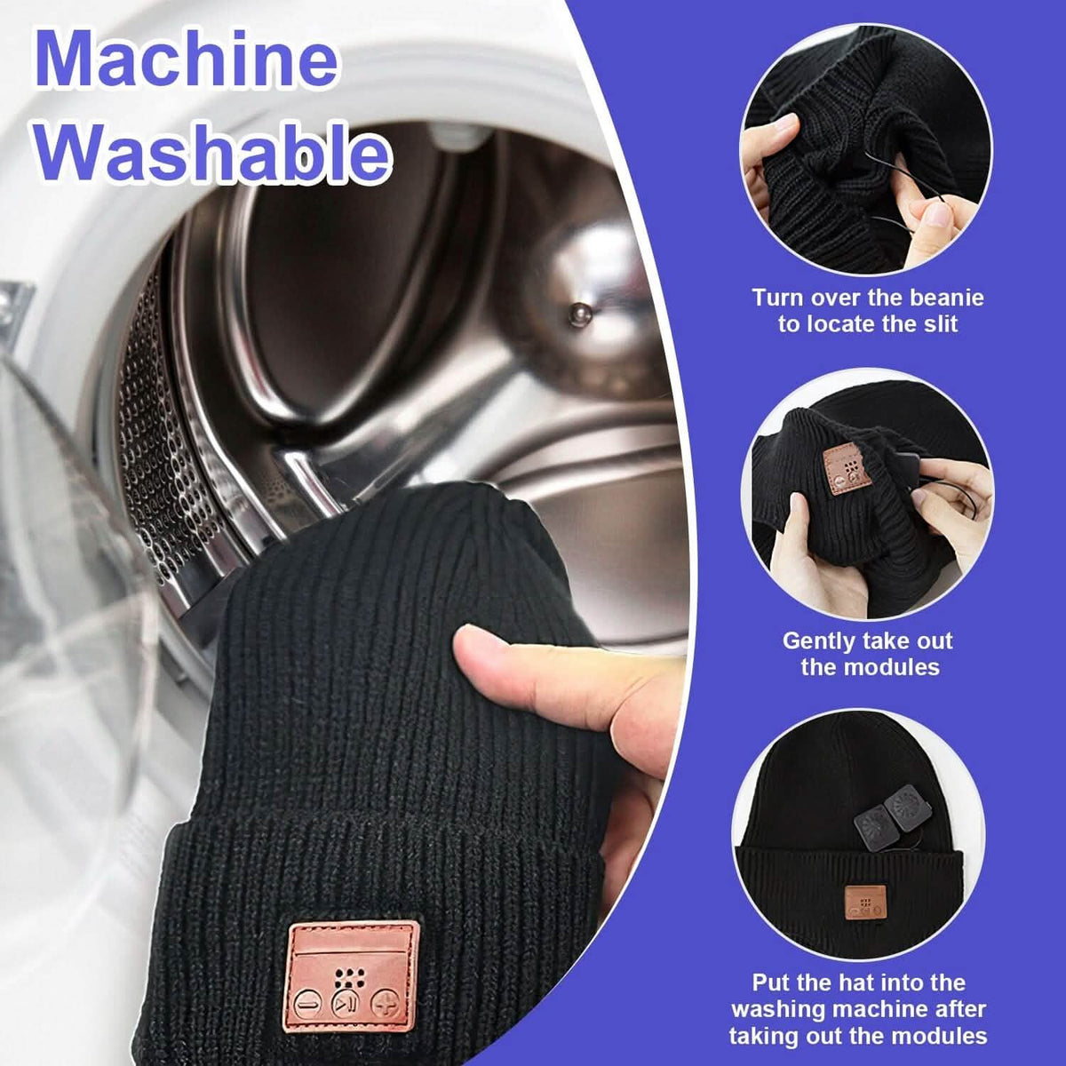 Wireless V5.0 Beanie Hat with Headphones USB Rechargeable - A-1 Thread Vault