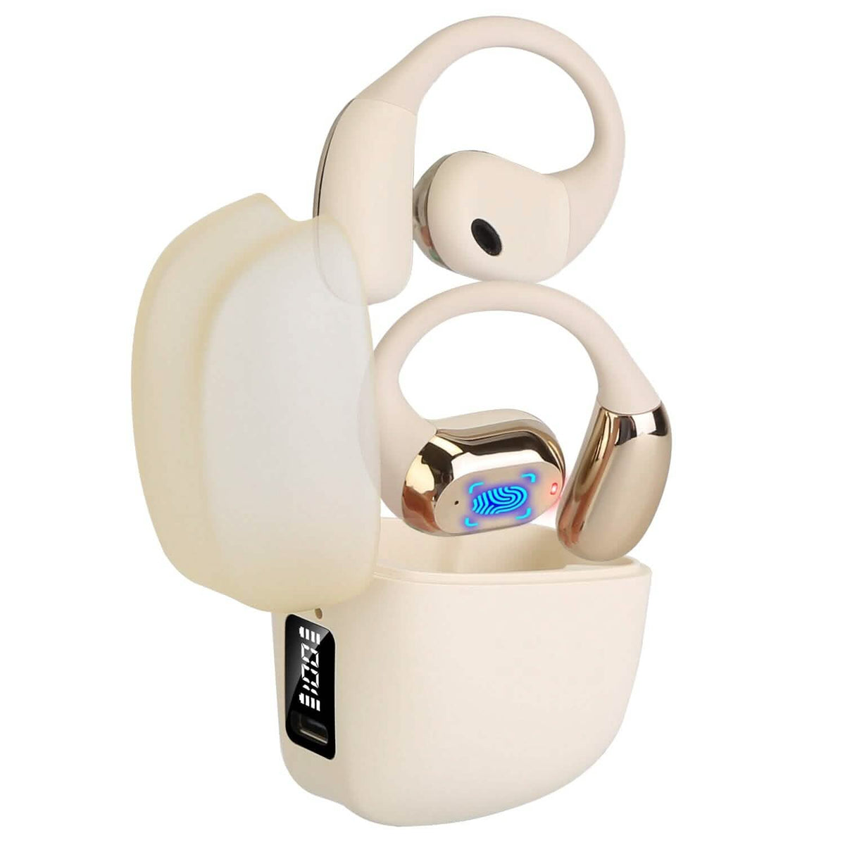 Wireless V5.4 Open Ear Earbuds with Earhook LED Display Charging Case - A-1 Thread Vault