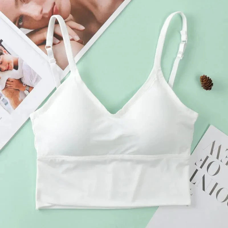 Women Bra Ice Silk Backless Open Back Tank Top Seamless Bralette U Type Low Back Bras Push Up Wirefree Underwear Sexy Sports - A-1 Thread Vault