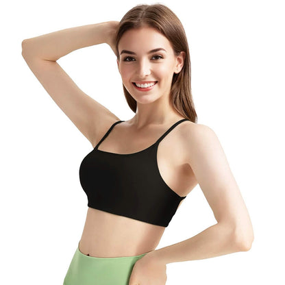 Women Cross Back Sport Bras Padded with Removable Pads Thin Straps - A-1 Thread Vault