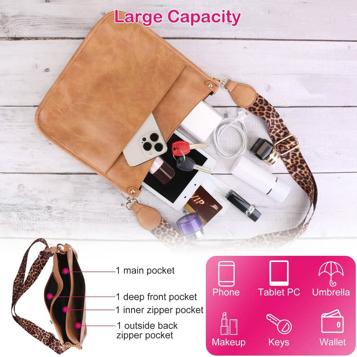 Women Fashion Leather Crossbody Bag - A-1 Thread Vault