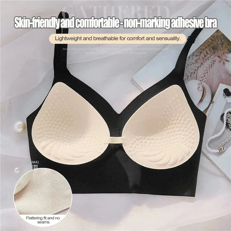 Women Invisible Bra Deep U Plunge Bras Backless Top for Dresses Sexy Lingerie with Transparent Strap Push Up Strapless Underwea - A-1 Thread Vault