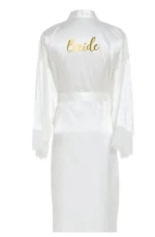 Women Long robe Satin Robe Bridal Robe Bridesmaid Robes Lace Robe Wedding Robe Sleepwear Bathrobe Dressing Long Gowns - A-1 Thread Vault