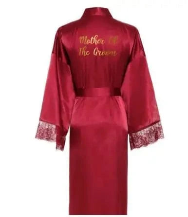 Women Long robe Satin Robe Bridal Robe Bridesmaid Robes Lace Robe Wedding Robe Sleepwear Bathrobe Dressing Long Gowns - A-1 Thread Vault
