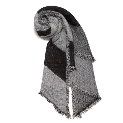 Women Long Soft Knitted Shawl Extra Thick Plaid Blanket Wrap Cape - A-1 Thread Vault