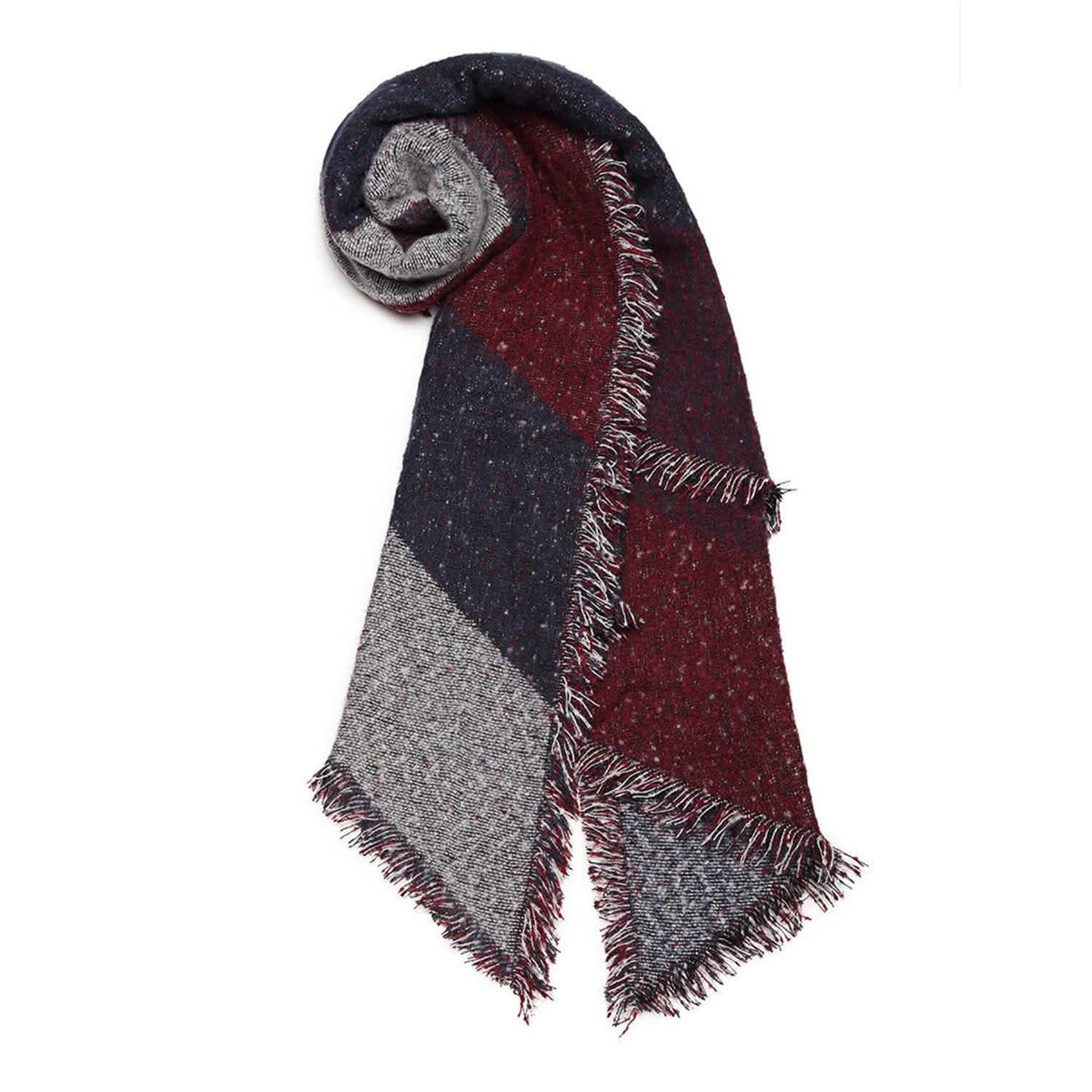 Women Long Soft Knitted Shawl Extra Thick Plaid Blanket Wrap Cape - A-1 Thread Vault