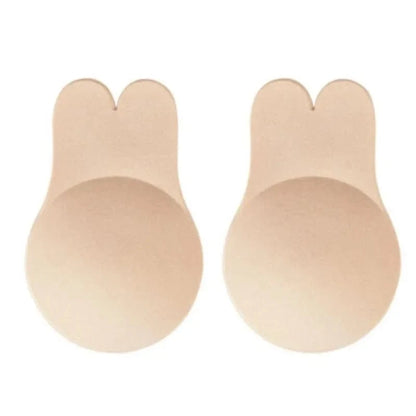 Women Push Up Bras Self Adhesive Silicone Strapless Invisible Bra Reusable Sticky Breast Lift Tape Rabbit Nipple Cover Bra Pads - A-1 Thread Vault