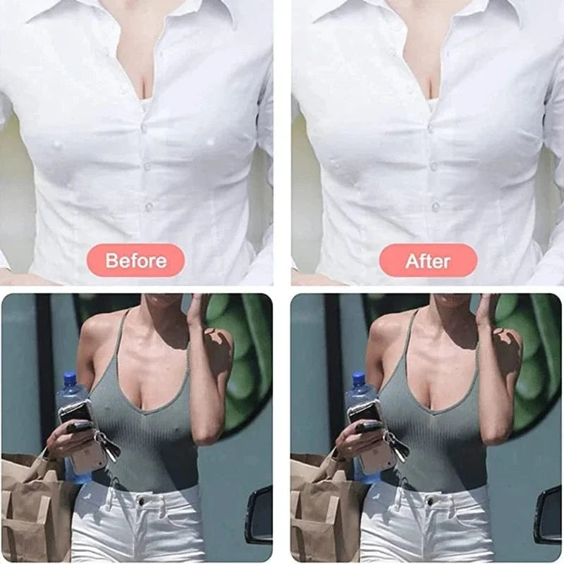 Women Push Up Bras Self Adhesive Silicone Strapless Invisible Bra Reusable Sticky Breast Lift Tape Rabbit Nipple Cover Bra Pads - A-1 Thread Vault