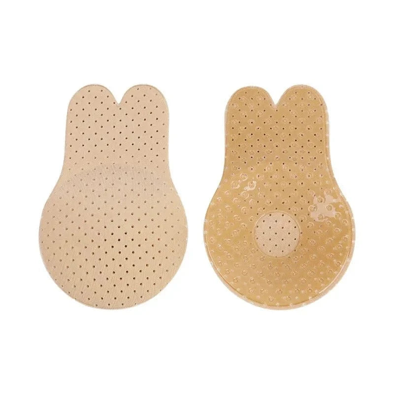 Women Push Up Bras Self Adhesive Silicone Strapless Invisible Bra Reusable Sticky Breast Lift Tape Rabbit Nipple Cover Bra Pads - A-1 Thread Vault
