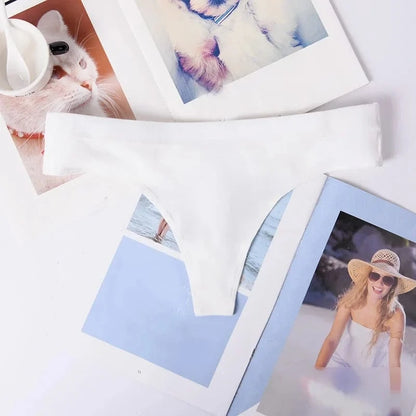 Women ruffles Underwear Invisible Seamless T Panties G-String Female Sexy Thongs Intimates Lingerie Ladies Briefs 1pcs abc01 - A-1 Thread Vault