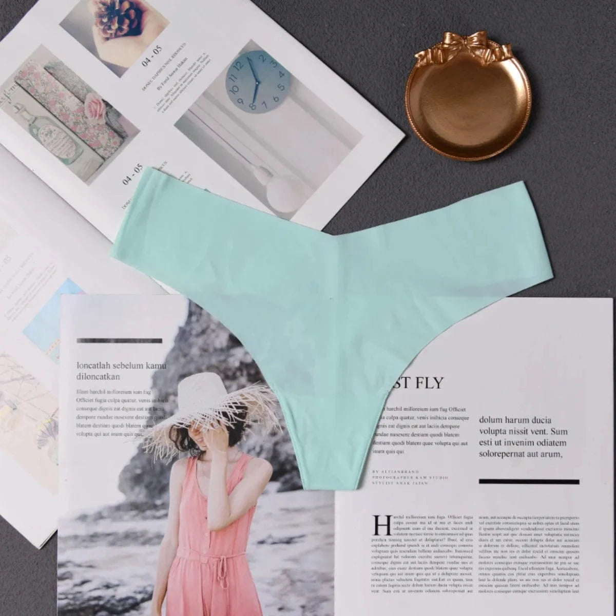 Women ruffles Underwear Invisible Seamless T Panties G-String Female Sexy Thongs Intimates Lingerie Ladies Briefs 1pcs abc01 - A-1 Thread Vault