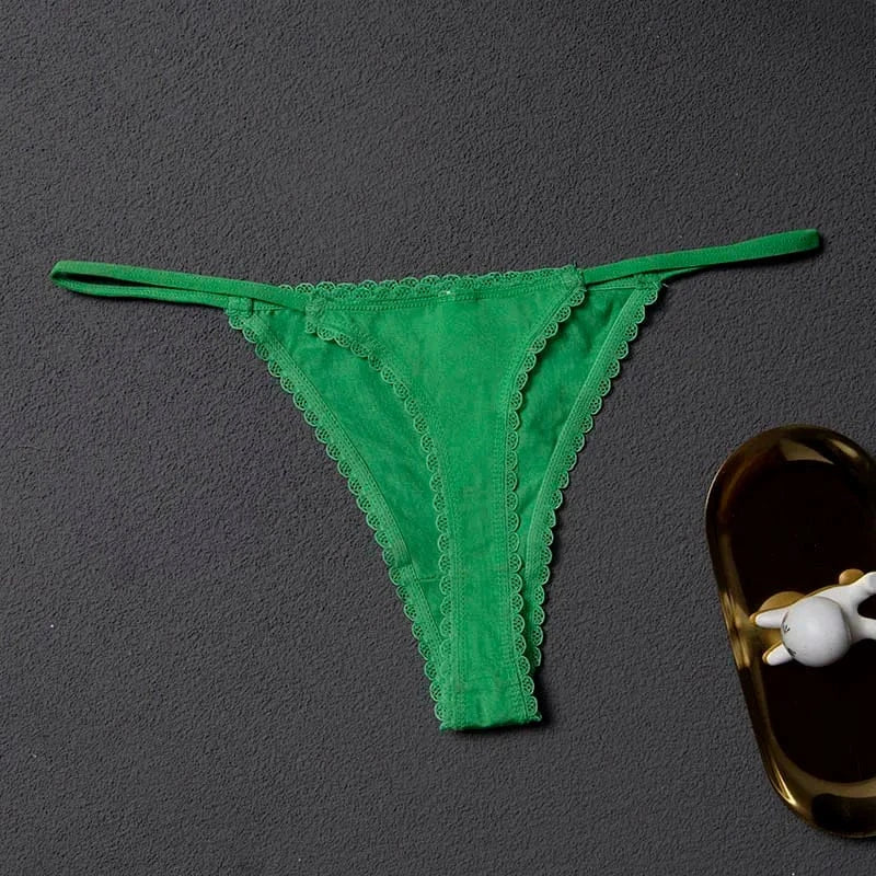 Women ruffles Underwear Invisible Seamless T Panties G-String Female Sexy Thongs Intimates Lingerie Ladies Briefs 1pcs abc01 - A-1 Thread Vault