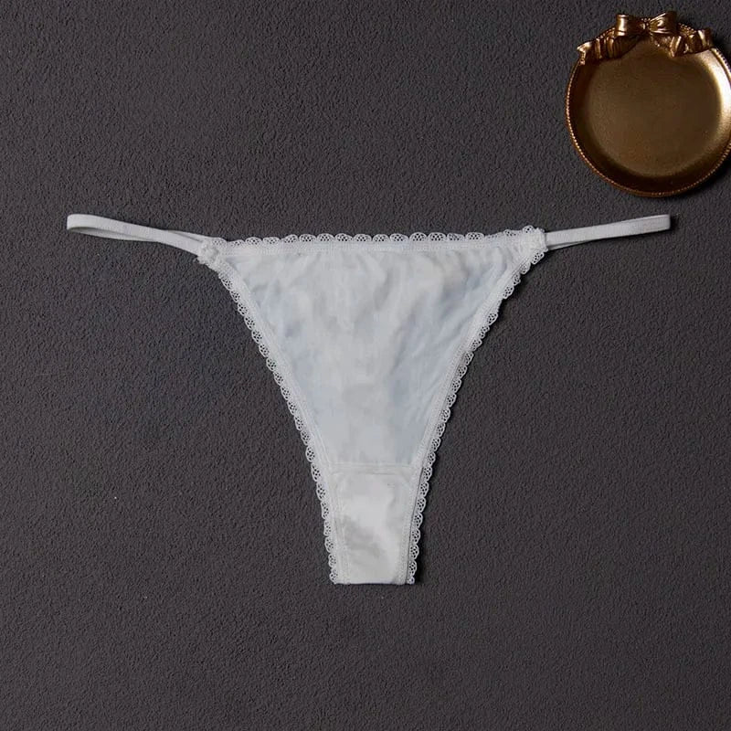 Women ruffles Underwear Invisible Seamless T Panties G-String Female Sexy Thongs Intimates Lingerie Ladies Briefs 1pcs abc01 - A-1 Thread Vault