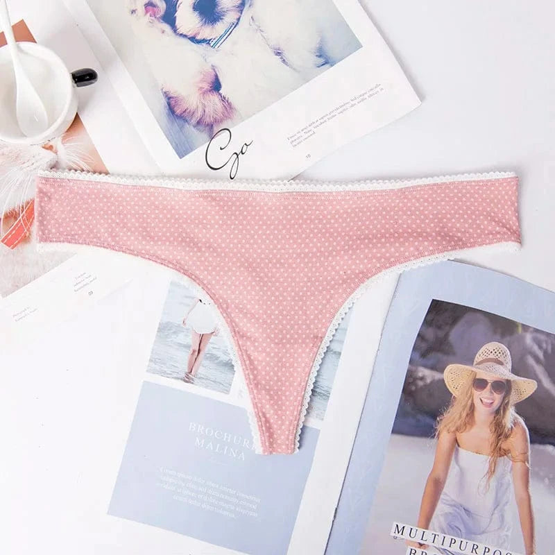 Women ruffles Underwear Invisible Seamless T Panties G-String Female Sexy Thongs Intimates Lingerie Ladies Briefs 1pcs abc01 - A-1 Thread Vault