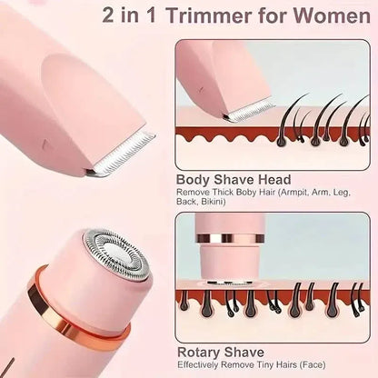 Women’s 2-in-1 Bikini & Facial USB Rechargeable Electric Razor for Wet/Dry Use - A-1 Thread Vault