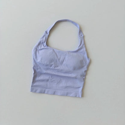 Women's Backless Hanging Necks Fitness Bra Workout Tops Yoga Crop Sports Vest Sexy Gym Fitness Tank Top for Athletic Women - A-1 Thread Vault