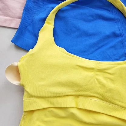Women's Backless Hanging Necks Fitness Bra Workout Tops Yoga Crop Sports Vest Sexy Gym Fitness Tank Top for Athletic Women - A-1 Thread Vault