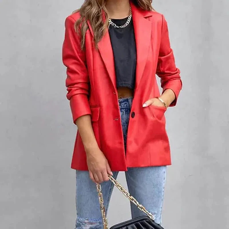 Women's Blazer Warm Breathable Outdoor Office Street Pocket Single Breasted Turndown - A-1 Thread Vault