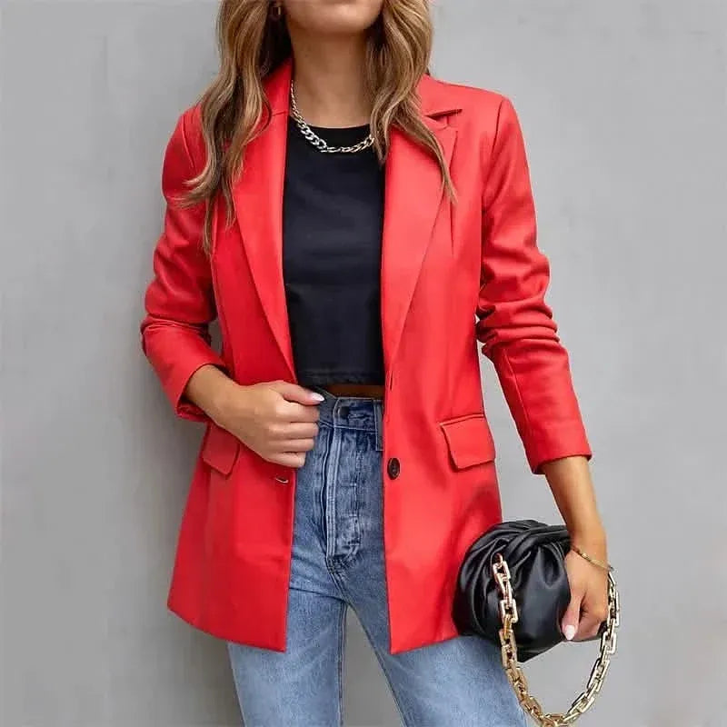 Women's Blazer Warm Breathable Outdoor Office Street Pocket Single Breasted Turndown - A-1 Thread Vault