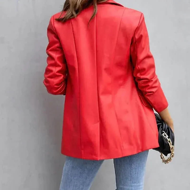 Women's Blazer Warm Breathable Outdoor Office Street Pocket Single Breasted Turndown - A-1 Thread Vault