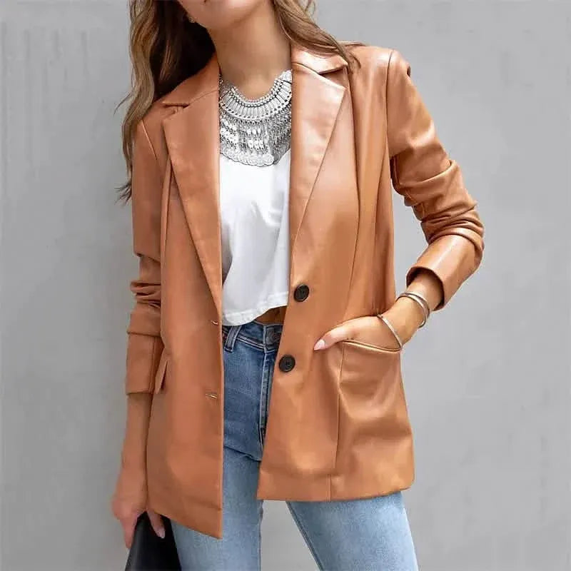 Women's Blazer Warm Breathable Outdoor Office Street Pocket Single Breasted Turndown - A-1 Thread Vault