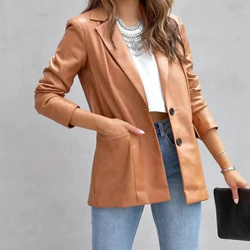 Women's Blazer Warm Breathable Outdoor Office Street Pocket Single Breasted Turndown - A-1 Thread Vault