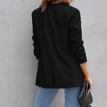 Women's Blazer Warm Breathable Outdoor Office Street Pocket Single Breasted Turndown - A-1 Thread Vault