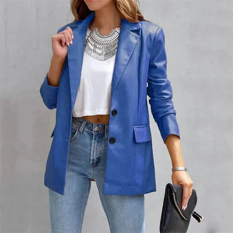 Women's Blazer Warm Breathable Outdoor Office Street Pocket Single Breasted Turndown - A-1 Thread Vault