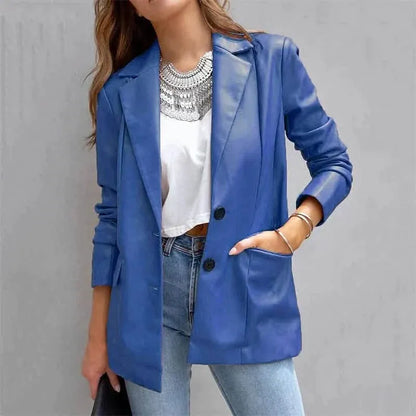 Women's Blazer Warm Breathable Outdoor Office Street Pocket Single Breasted Turndown - A-1 Thread Vault