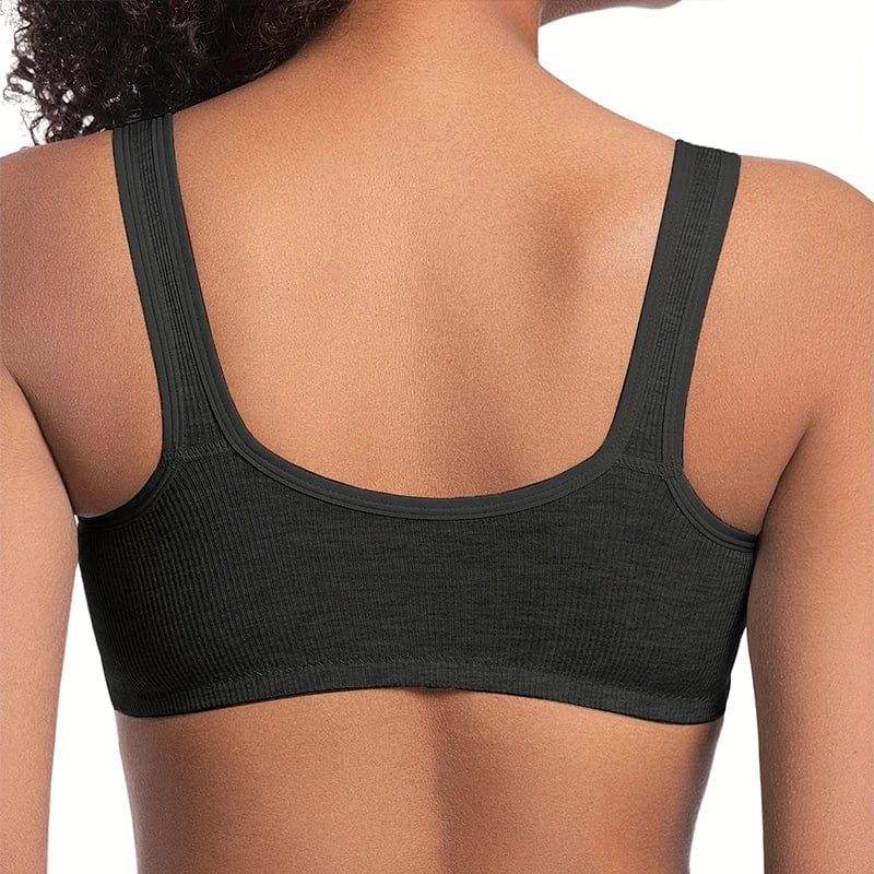 Women's Bra Pure Cotton Front Button Bra Anti Sagging No Steel Ring Comfortable Fabric Middle-aged Elderly Mothers' Underwear - A-1 Thread Vault