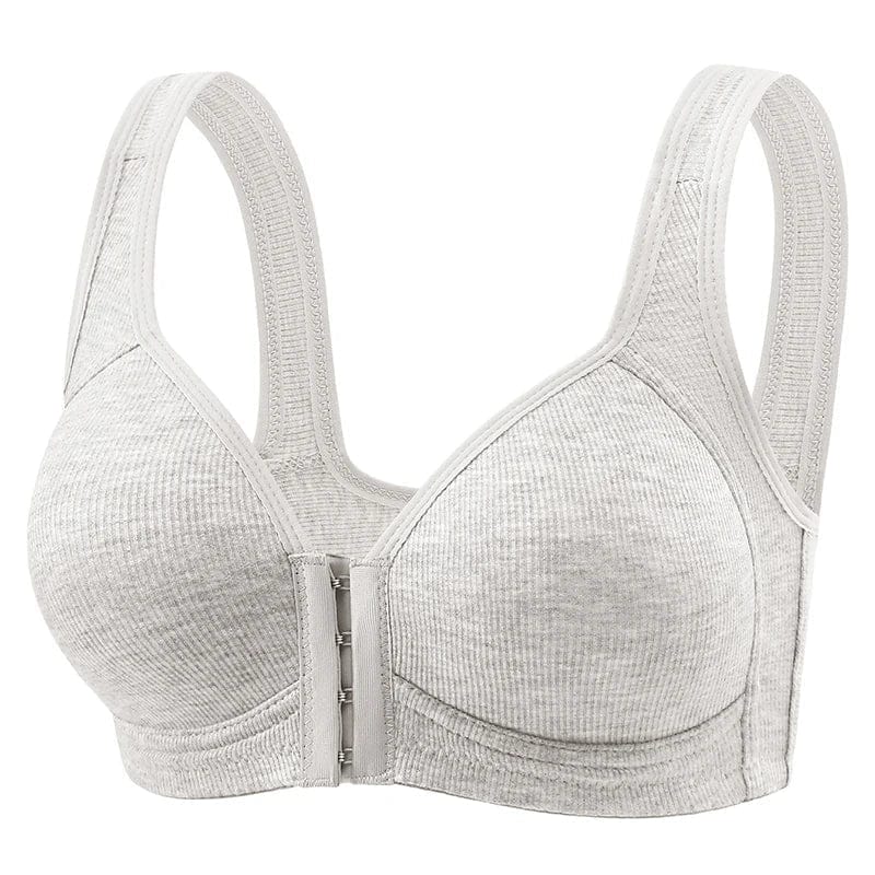 Women's Bra Pure Cotton Front Button Bra Anti Sagging No Steel Ring Comfortable Fabric Middle-aged Elderly Mothers' Underwear - A-1 Thread Vault