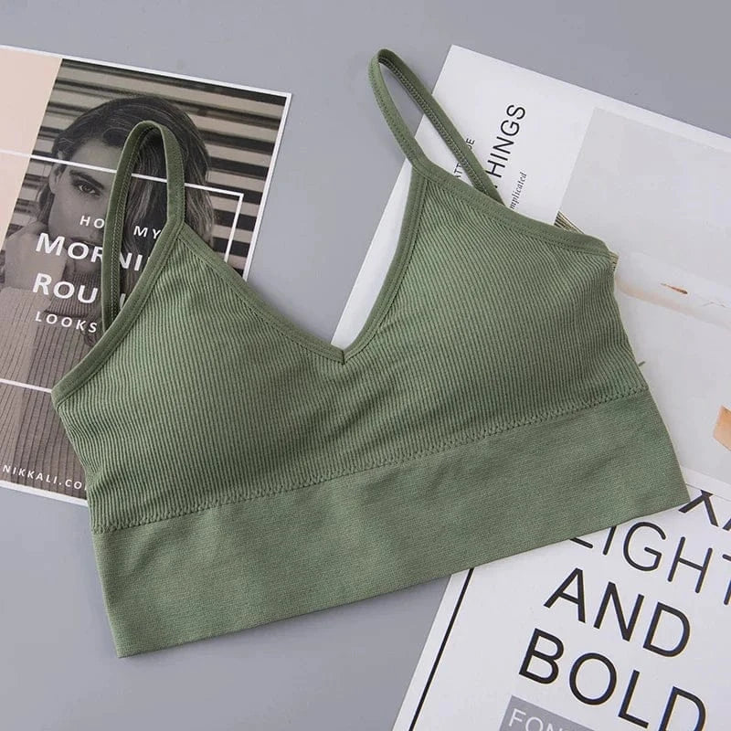 Women's Bra Tube Top Crop Top Female Seamless Back Outdoor Sports Underwear Bra For Women Cotton Female Bra Tops Brassiere - A-1 Thread Vault