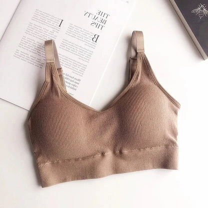 Women's Bra Tube Top Crop Top Female Seamless Back Outdoor Sports Underwear Bra For Women Cotton Female Bra Tops Brassiere - A-1 Thread Vault