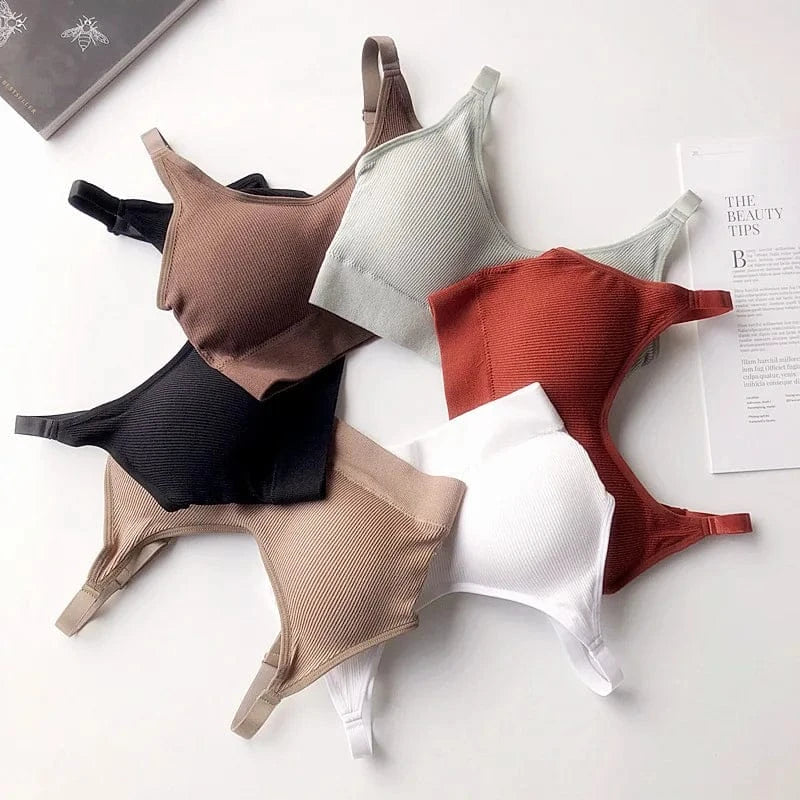 Women's Bra Tube Top Crop Top Female Seamless Back Outdoor Sports Underwear Bra For Women Cotton Female Bra Tops Brassiere - A-1 Thread Vault