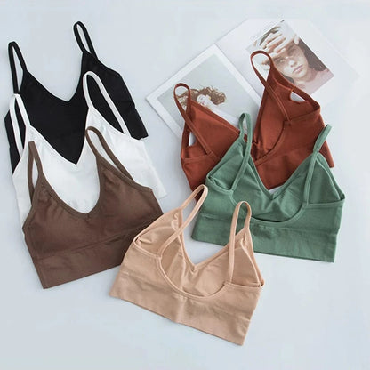 Women's Bra Tube Top Crop Top Female Seamless Back Outdoor Sports Underwear Bra For Women Cotton Female Bra Tops Brassiere - A-1 Thread Vault