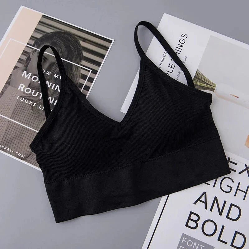 Women's Bra Tube Top Crop Top Female Seamless Back Outdoor Sports Underwear Bra For Women Cotton Female Bra Tops Brassiere - A-1 Thread Vault