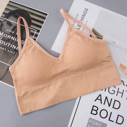 Women's Bra Tube Top Crop Top Female Seamless Back Outdoor Sports Underwear Bra For Women Cotton Female Bra Tops Brassiere - A-1 Thread Vault