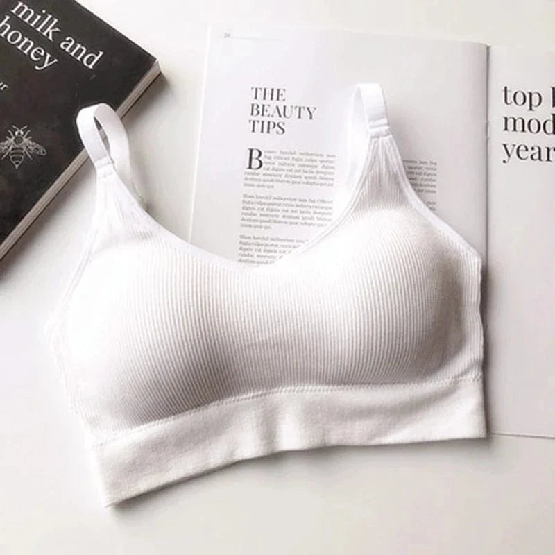 Women's Bra Tube Top Crop Top Female Seamless Back Outdoor Sports Underwear Bra For Women Cotton Female Bra Tops Brassiere - A-1 Thread Vault