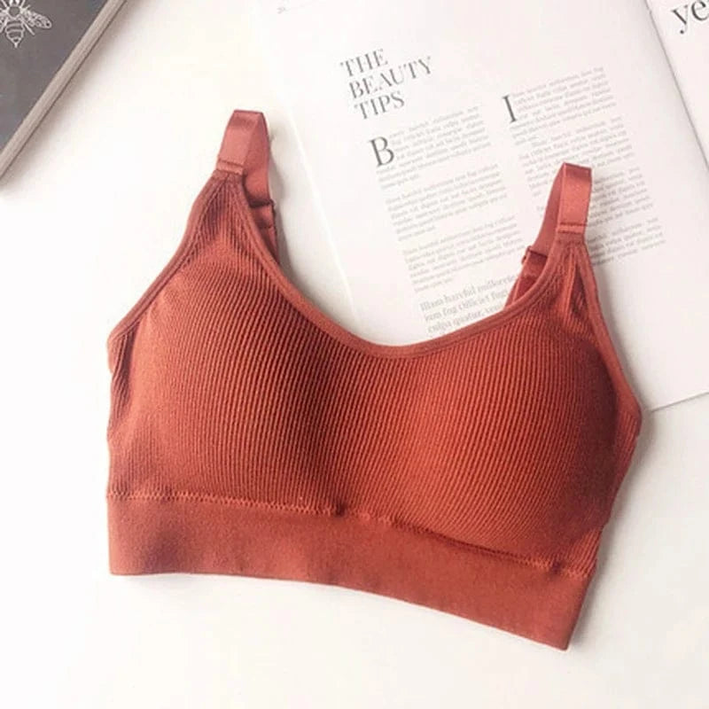 Women's Bra Tube Top Crop Top Female Seamless Back Outdoor Sports Underwear Bra For Women Cotton Female Bra Tops Brassiere - A-1 Thread Vault