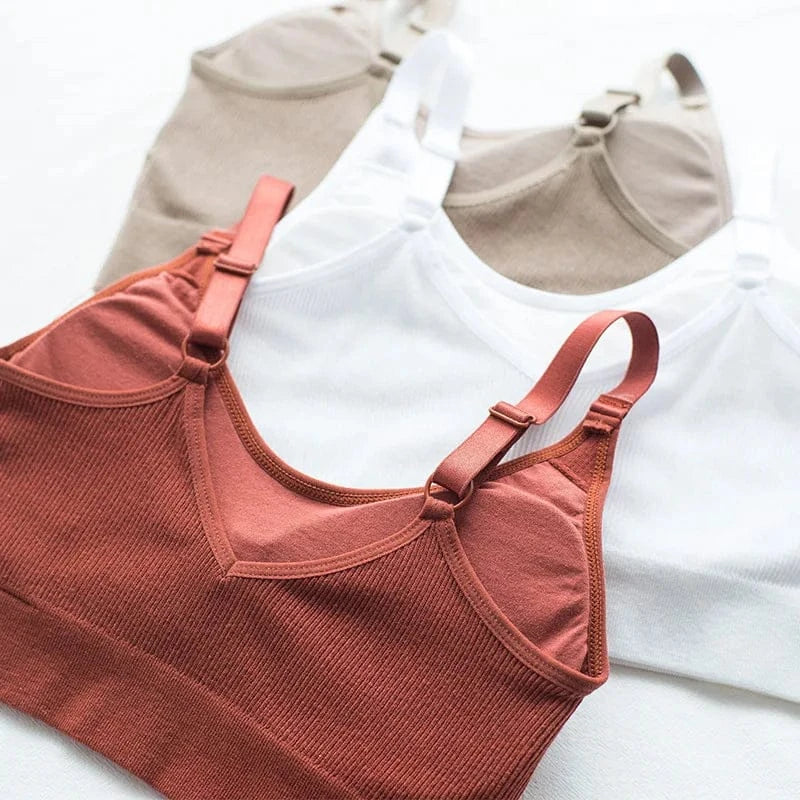 Women's Bra Tube Top Crop Top Female Seamless Back Outdoor Sports Underwear Bra For Women Cotton Female Bra Tops Brassiere - A-1 Thread Vault