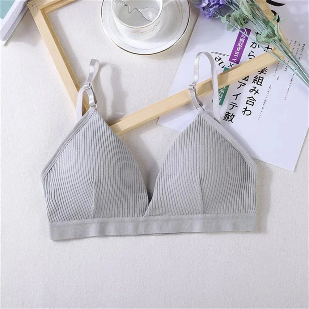 Women's Bras Cotton Brassiere Soft Intimates Solid Color Push Up Bra For Casual Everyday Wear Undergarments - A-1 Thread Vault