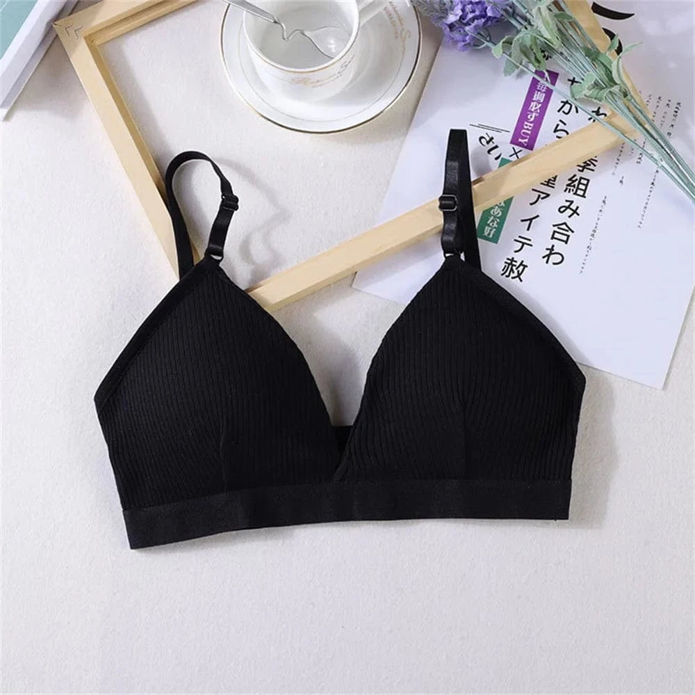 Women's Bras Cotton Brassiere Soft Intimates Solid Color Push Up Bra For Casual Everyday Wear Undergarments - A-1 Thread Vault