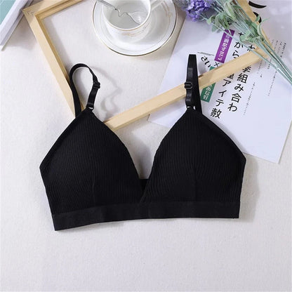 Women's Bras Cotton Brassiere Soft Intimates Solid Color Push Up Bra For Casual Everyday Wear Undergarments - A-1 Thread Vault