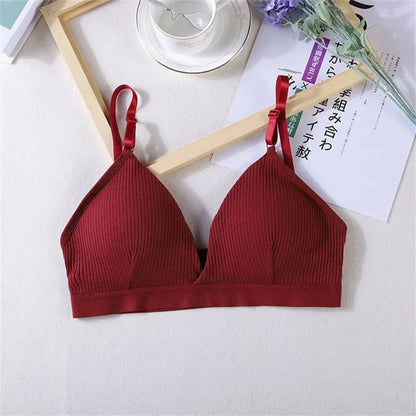 Women's Bras Cotton Brassiere Soft Intimates Solid Color Push Up Bra For Casual Everyday Wear Undergarments - A-1 Thread Vault