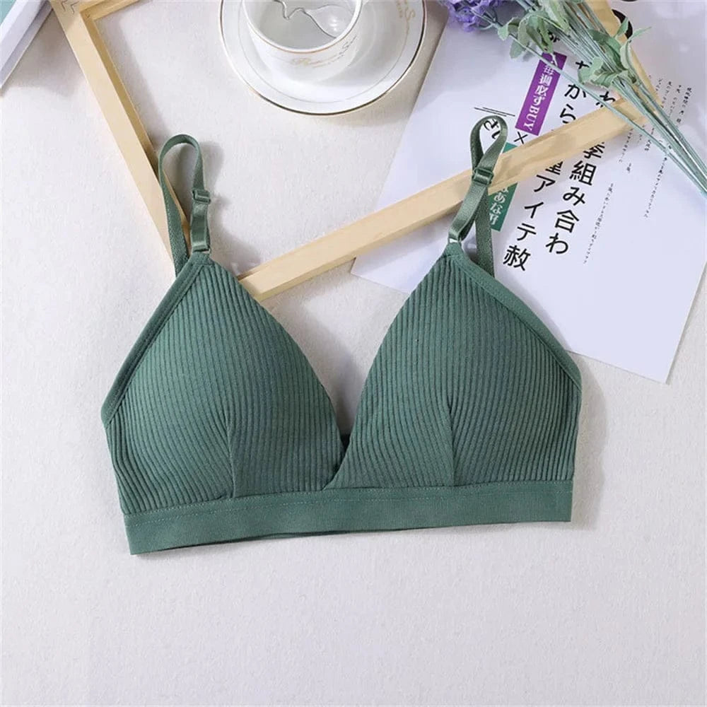 Women's Bras Cotton Brassiere Soft Intimates Solid Color Push Up Bra For Casual Everyday Wear Undergarments - A-1 Thread Vault