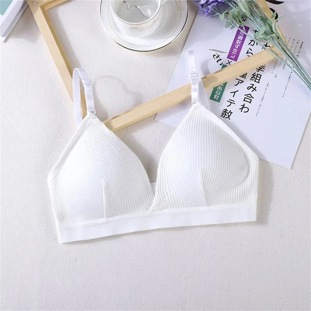 Women's Bras Cotton Brassiere Soft Intimates Solid Color Push Up Bra For Casual Everyday Wear Undergarments - A-1 Thread Vault