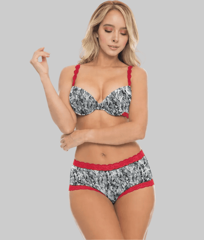 Women's Camo Hunting Boyshort Panty - Envision Red Underwear - Wilderness Dreams - A-1 Thread Vault