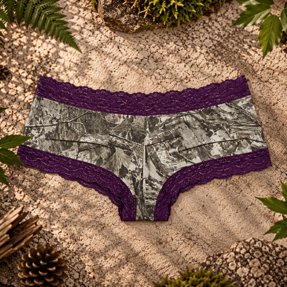 Women's Camo Hunting Boyshort Panty - Shape Shift Underwear - Wilderness Dreams - A-1 Thread Vault