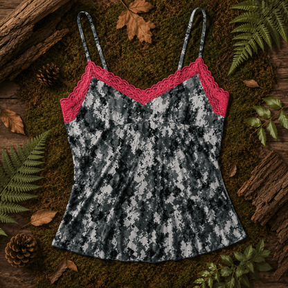 Women's Camo Lace Camisole - Envision Black Hunting Lingerie - Wilderness Dreams - A-1 Thread Vault